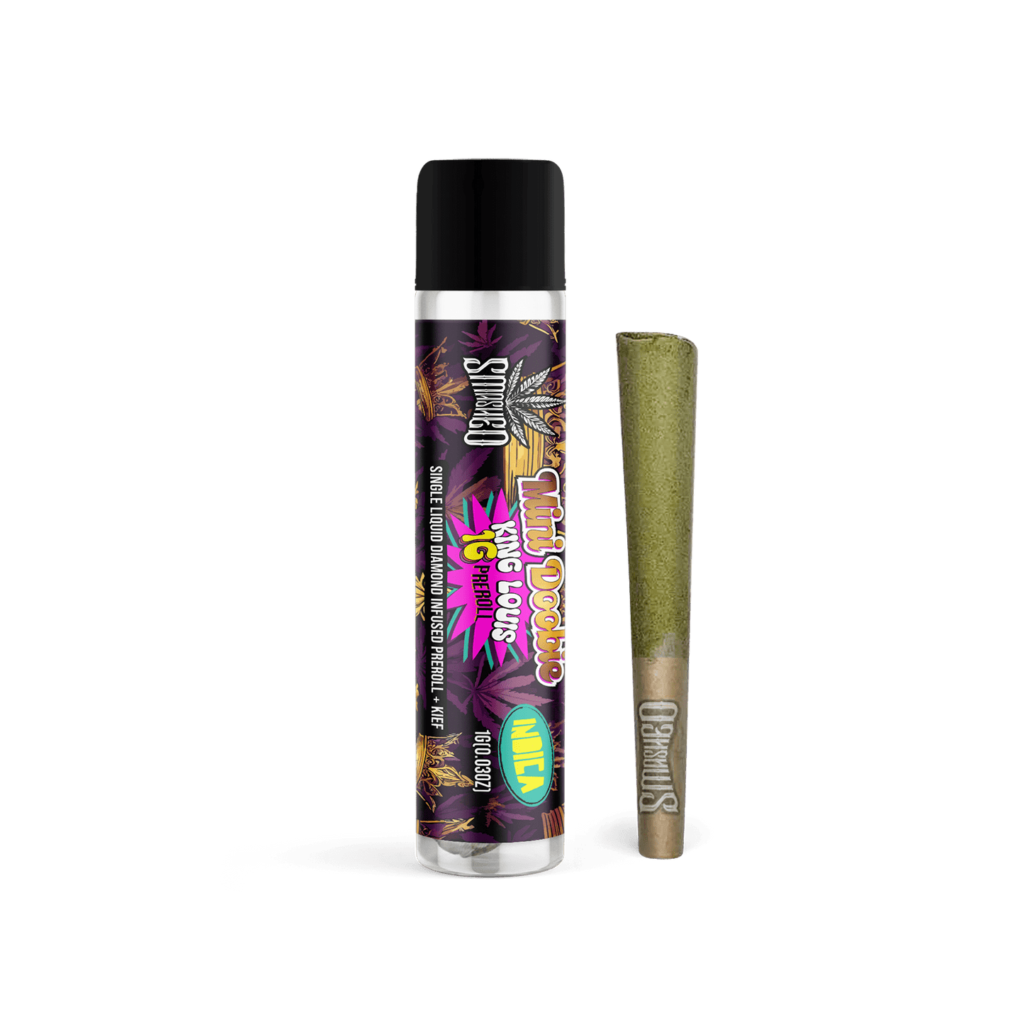 Mini Doobie Liquid Diamond King Louis Preroll (Indica) - Smashed Brand -