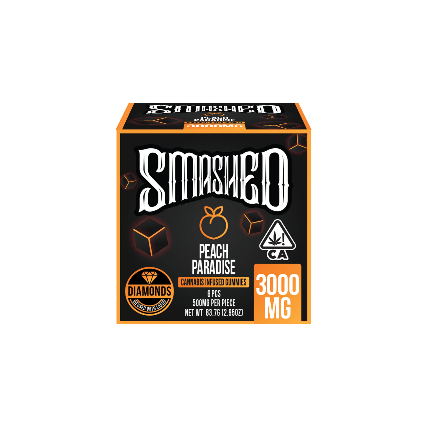 Smashed 3000mg Peach Paradise Liquid Diamond Gummies - Smashed Brand -