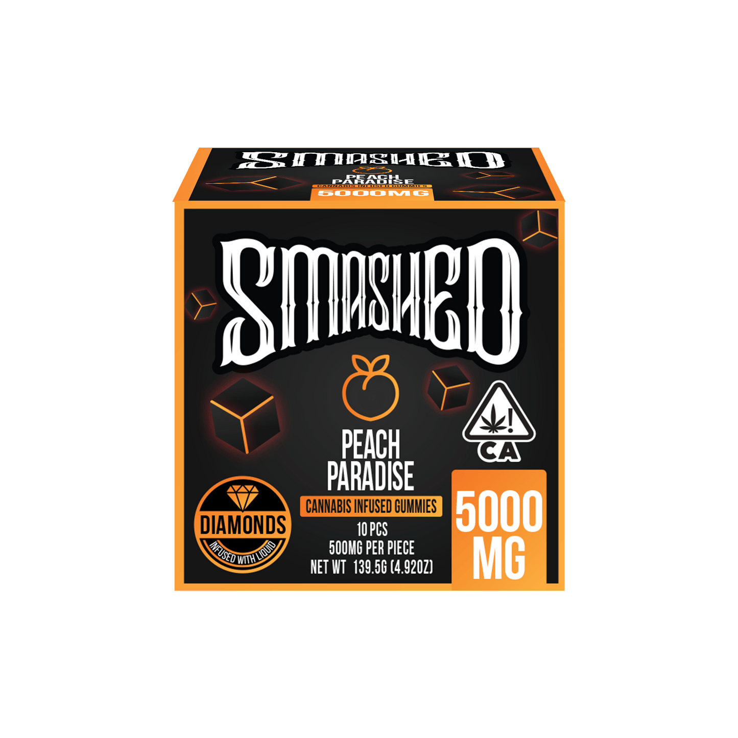 Smashed 5000mg Peach Paradise Liquid Diamond Gummies - Smashed Brand -