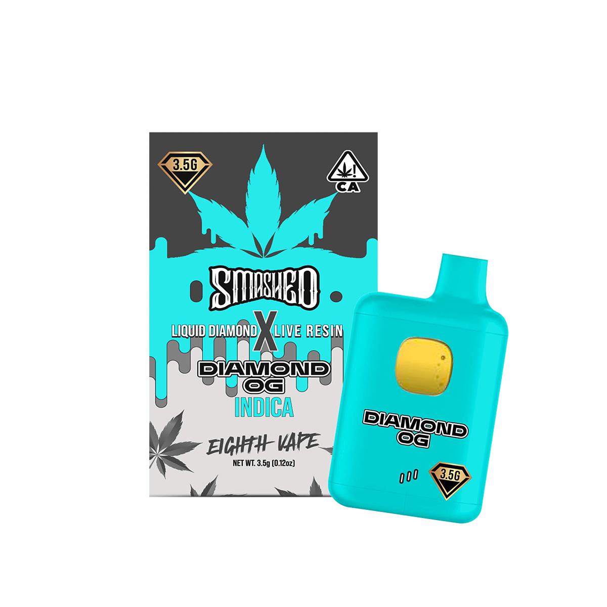 Smashed 3.5g Diamond OG LD x LR Disposable (Indica)