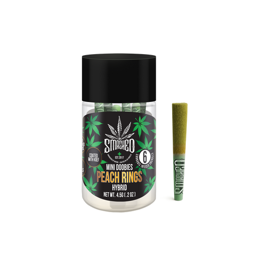 Mini Doobies Liquid Diamond Peach Rings (Hybrid) 6 Pack