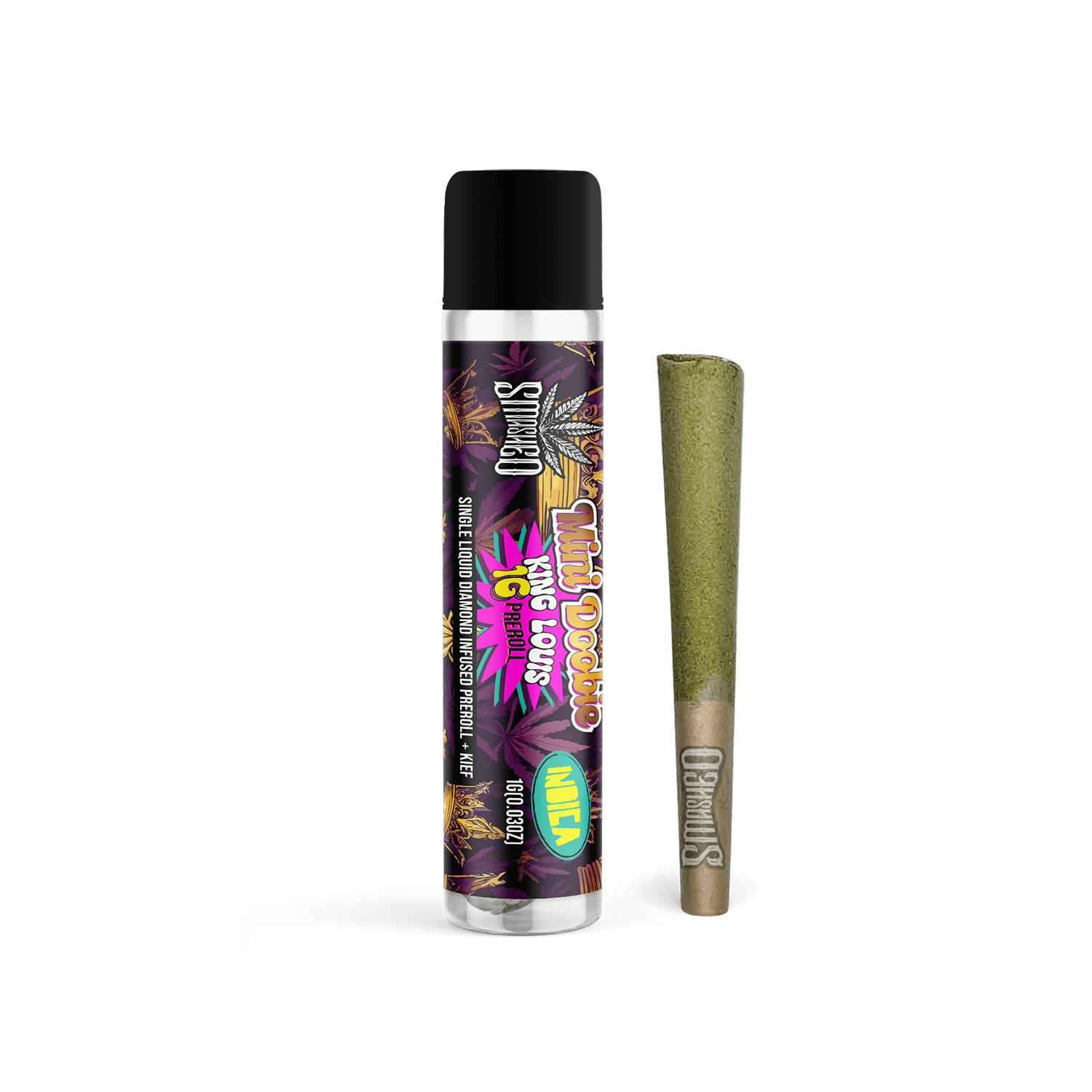 Mini Doobie Liquid Diamond King Louis Preroll (Indica) - Smashed Brand - 
