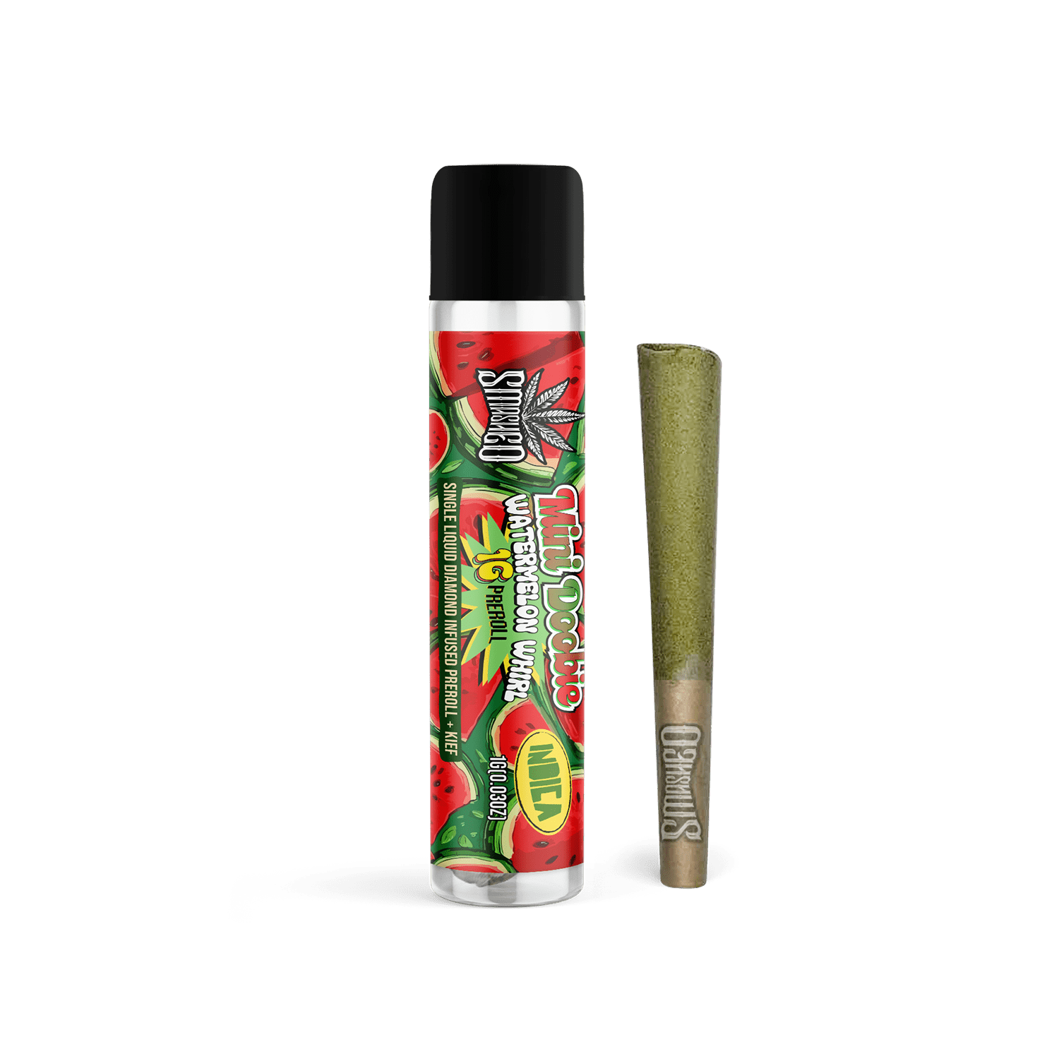 Mini Doobie Liquid Diamond Watermelon Whirl Preroll (Indica) - Smashed Brand - 