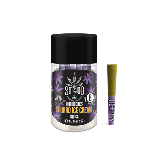 Mini Doobies Liquid Diamond Churro Ice cream (Indica) 6 Pack - Smashed Brand - 