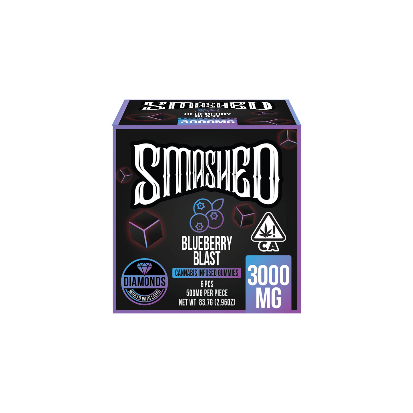 Smashed 3000mg Blueberry Blast Liquid Diamond Gummies - Smashed Brand - 