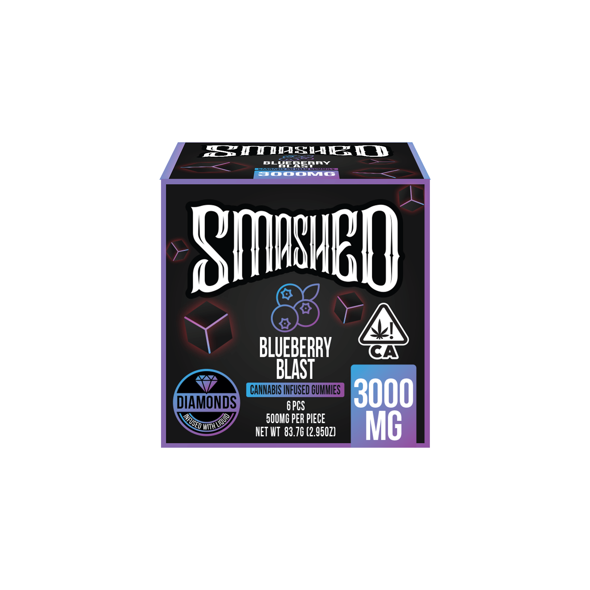 Smashed 3000mg Blueberry Blast Liquid Diamond Gummies - Smashed Brand - 