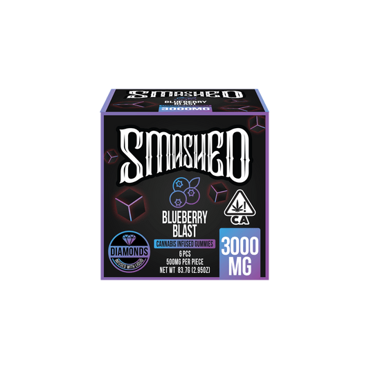 Smashed 3000mg Blueberry Blast Liquid Diamond Gummies - Smashed Brand - 