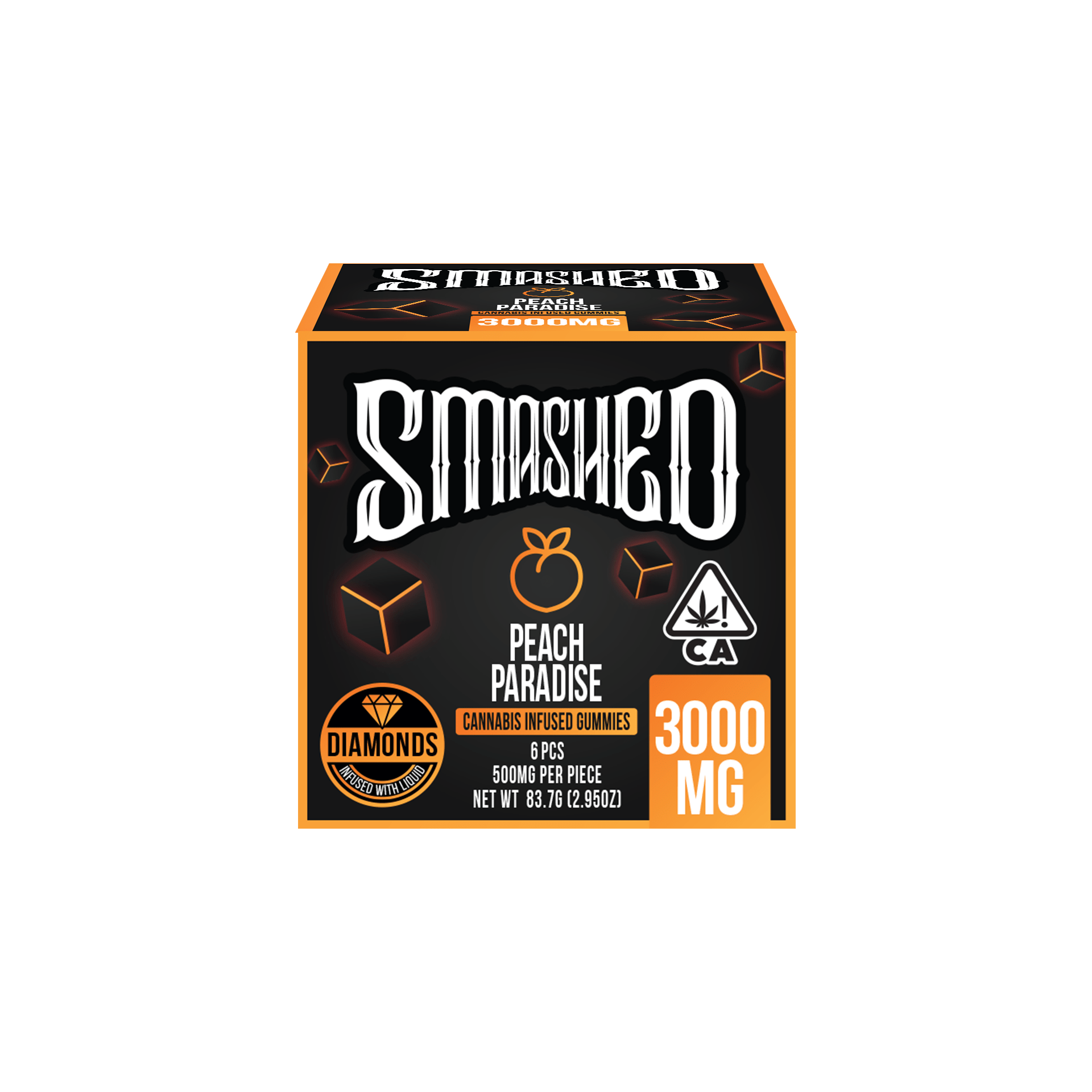 Smashed 3000mg Peach Paradise Liquid Diamond Gummies - Smashed Brand - 