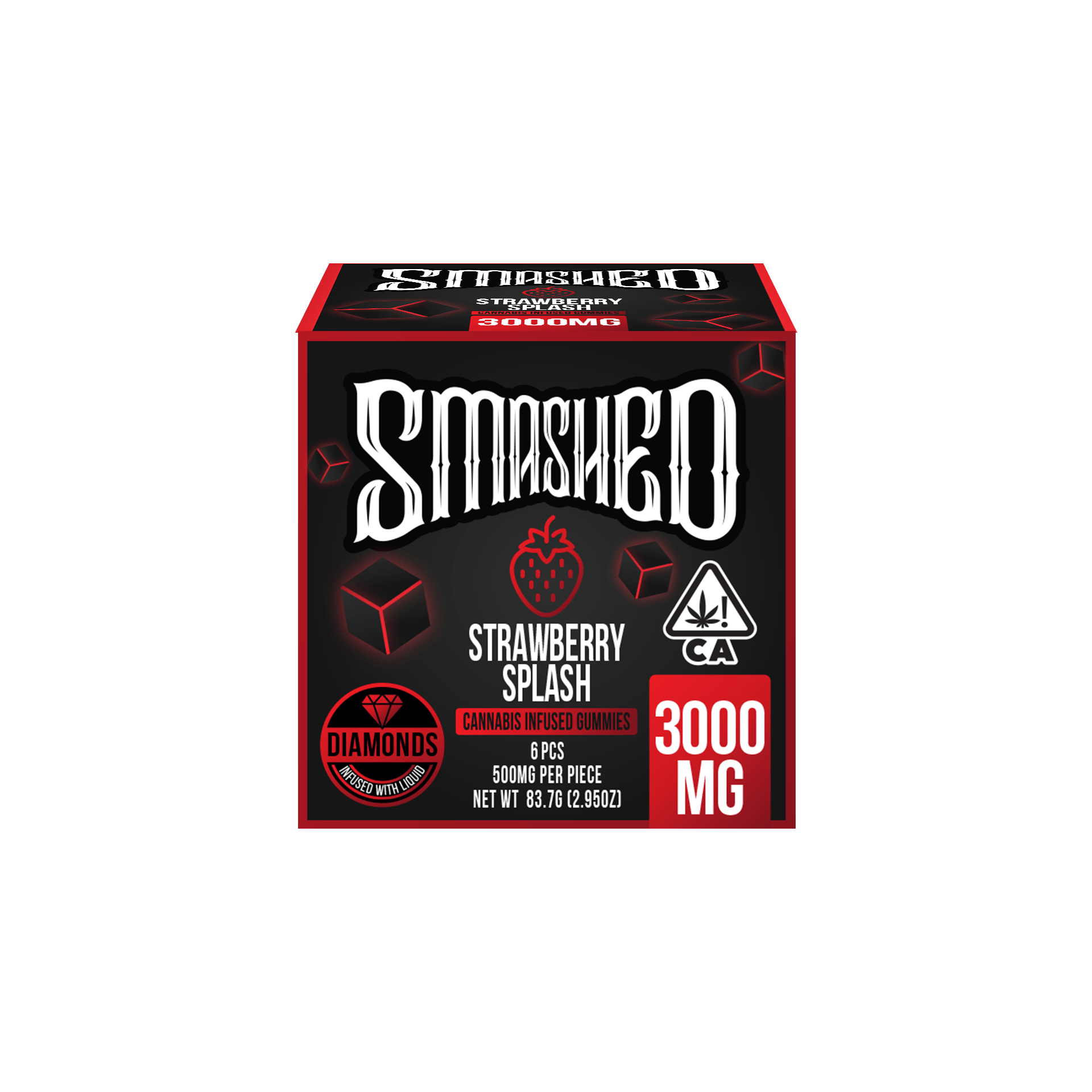 Smashed 3000mg Strawberry Splash Liquid Diamond Gummies - Smashed Brand - 