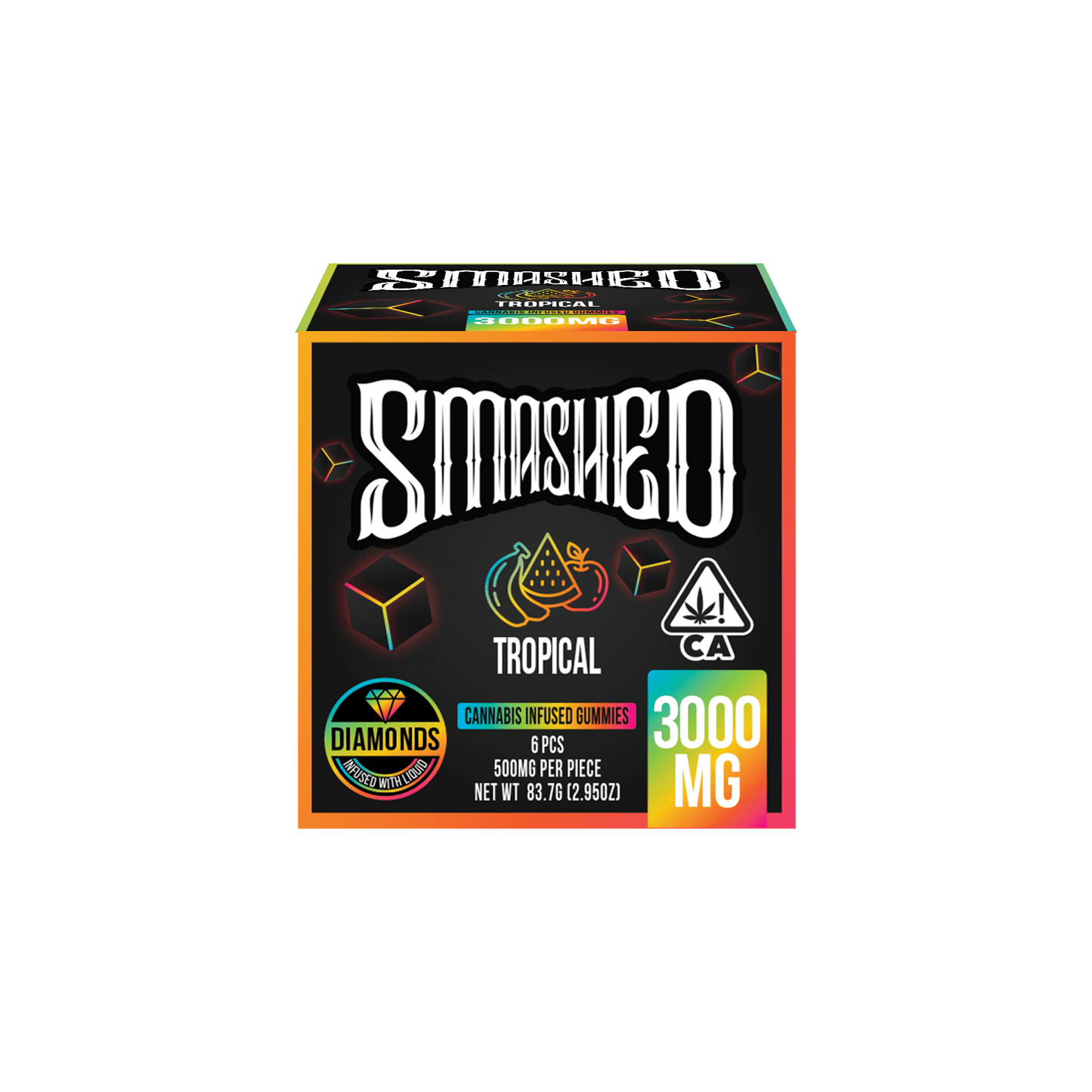 Smashed 3000mg Tropical Liquid Diamond Gummies - Smashed Brand - 