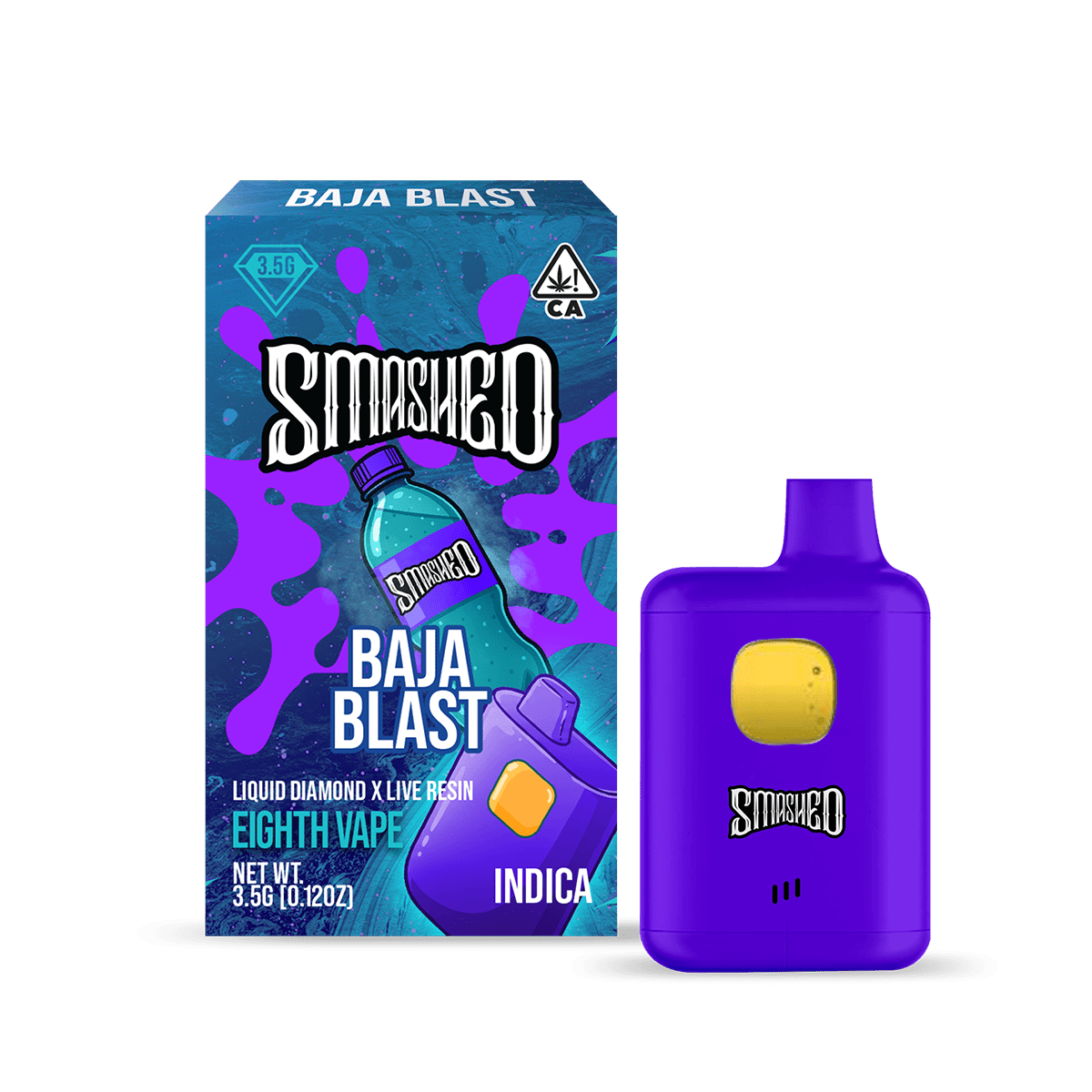 Smashed 3.5g Baja Blast LD x LR Disposable (Indica) - Smashed Brand - 