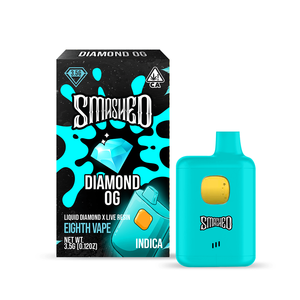 Smashed 3.5g Diamond OG LD x LR Disposable (Indica) - Smashed Brand - 