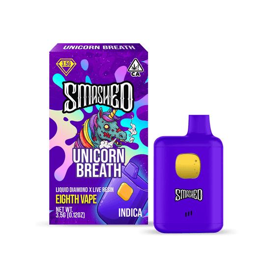 Smashed 3.5g Unicorn Breath LD x LR Disposable (Indica) - Smashed Brand - 