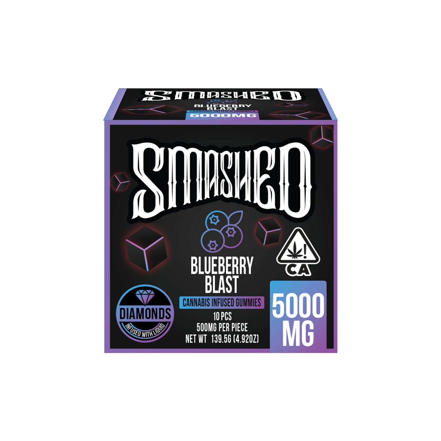 Smashed 5000mg Blueberry Blast Liquid Diamond Gummies - Smashed Brand - 