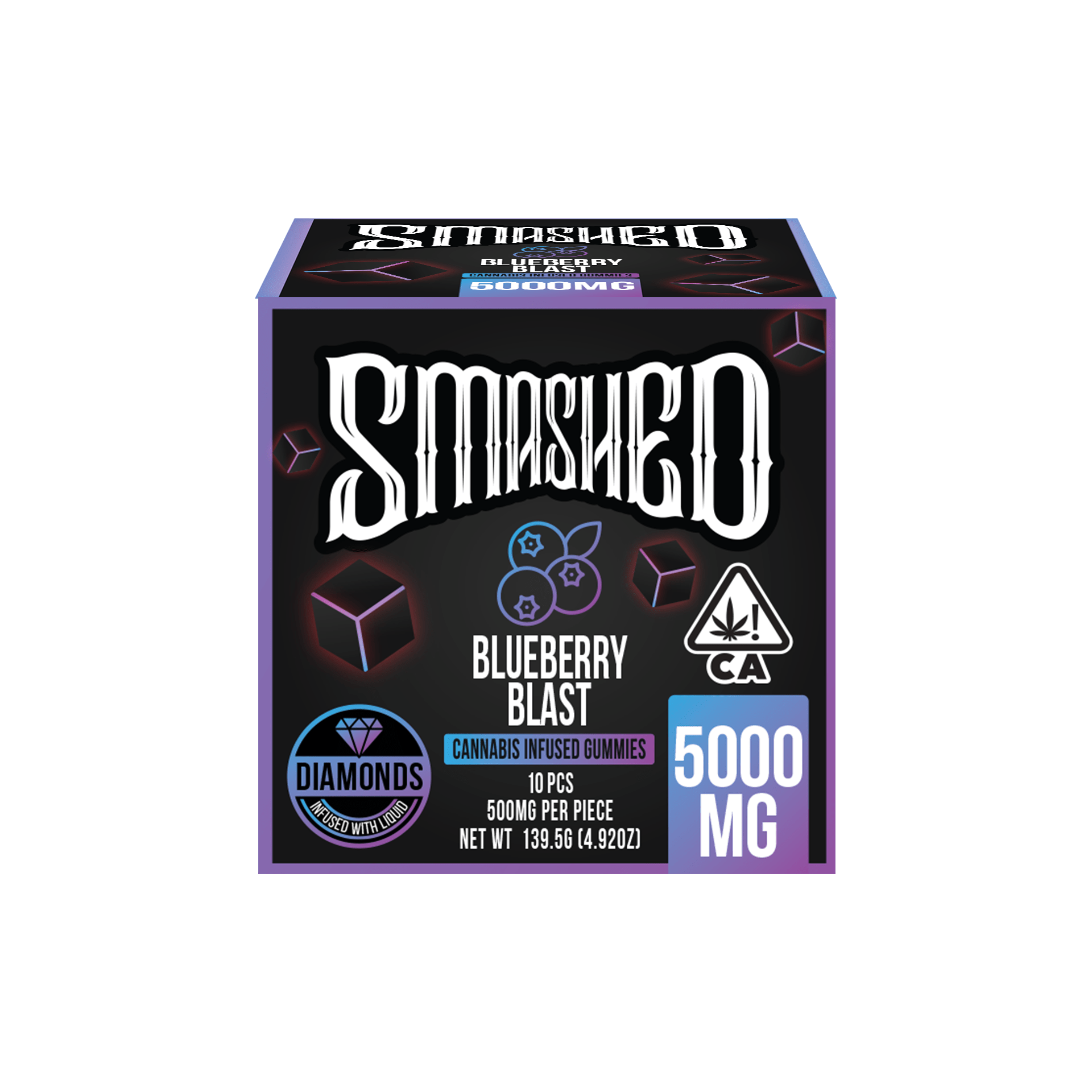 Smashed 5000mg Blueberry Blast Liquid Diamond Gummies - Smashed Brand - 