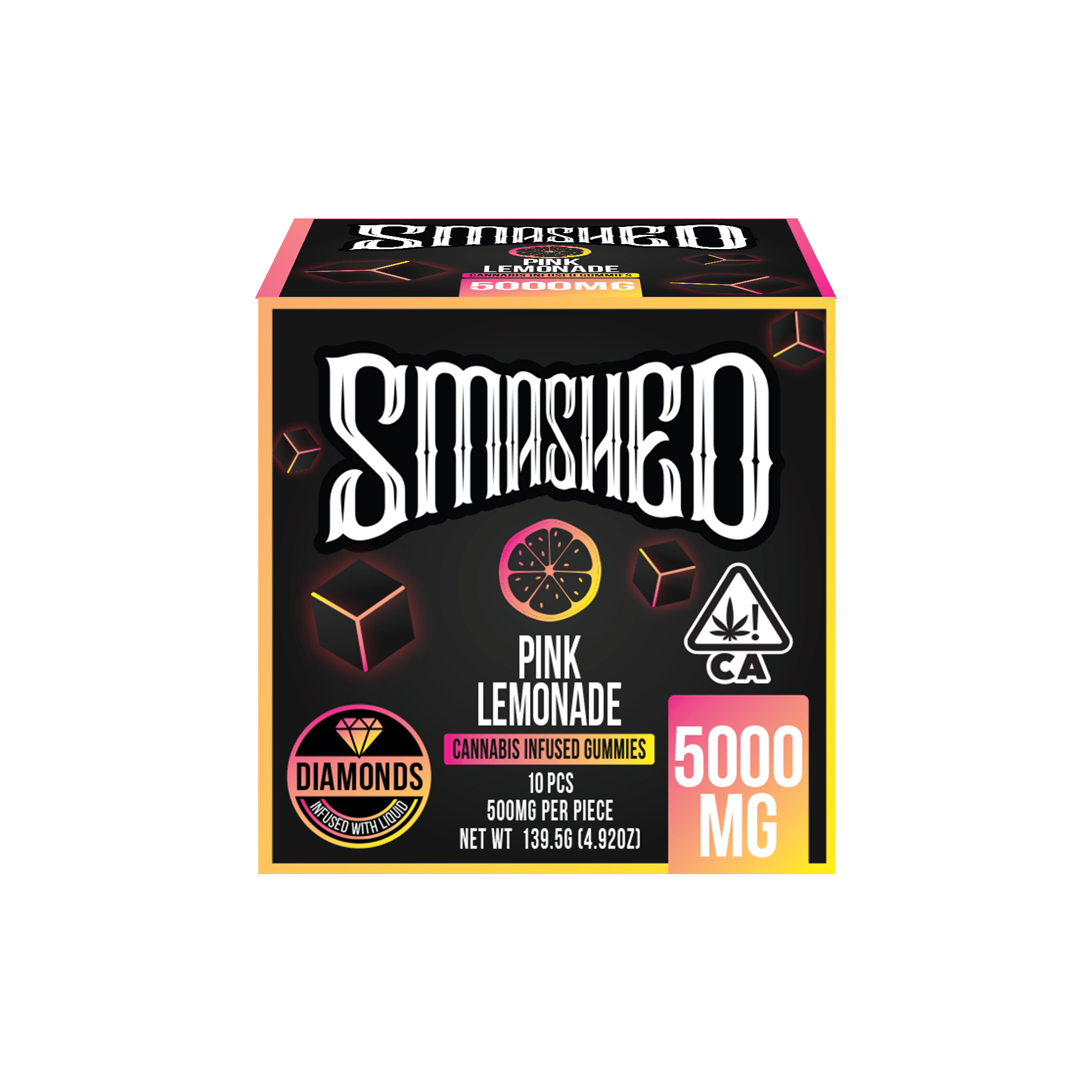 Smashed 5000mg Pink Lemonade Liquid Diamond Gummies - Smashed Brand - 