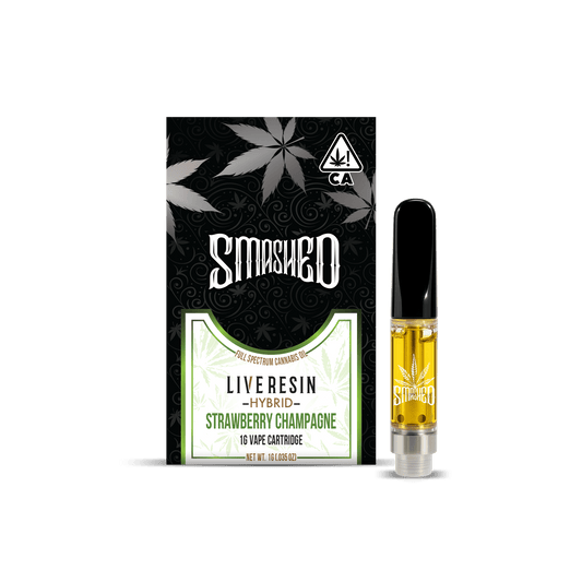 Smashed Cartridge Live Resin 1G Strawberry Champagne (Hybrid) - Smashed Brand - 