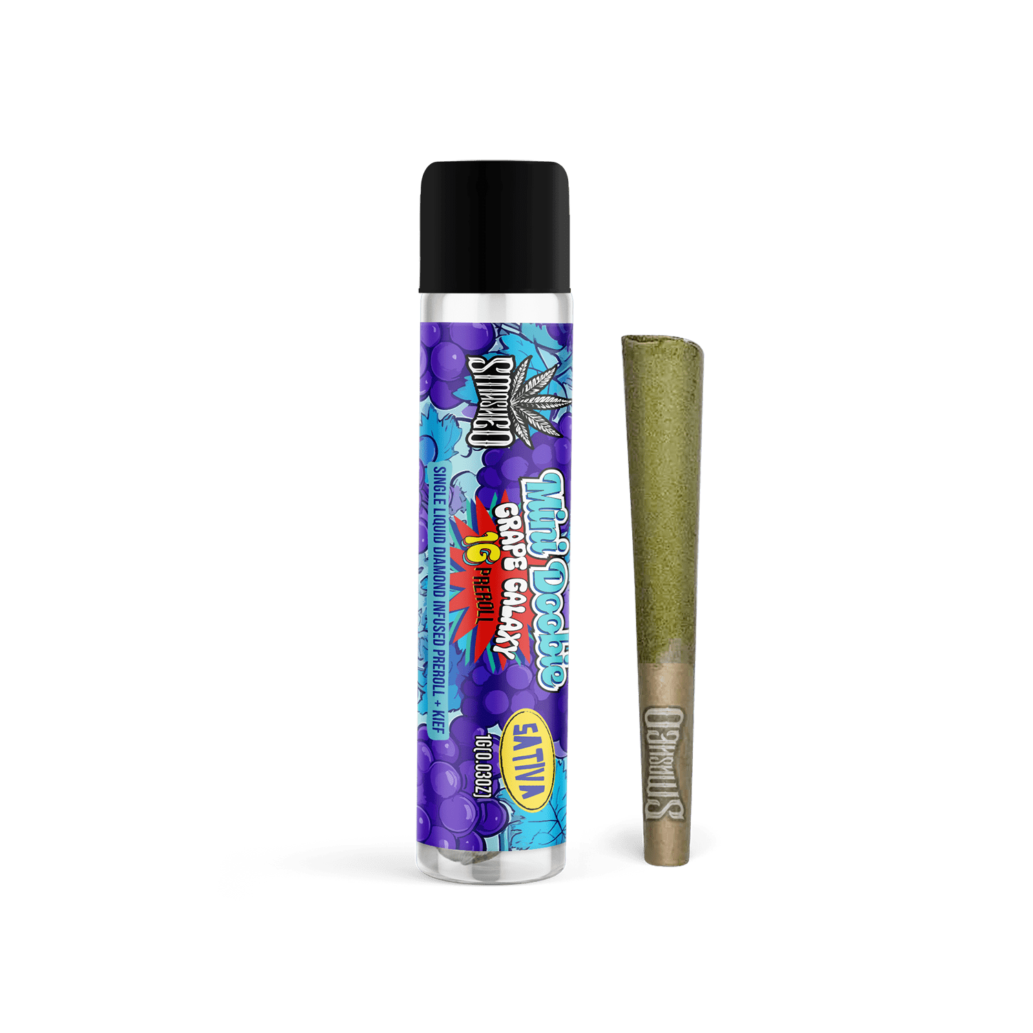 Smashed Mini Doobie Liquid Diamond Grape Galaxy Preroll (Sativa) - Smashed Brand - 